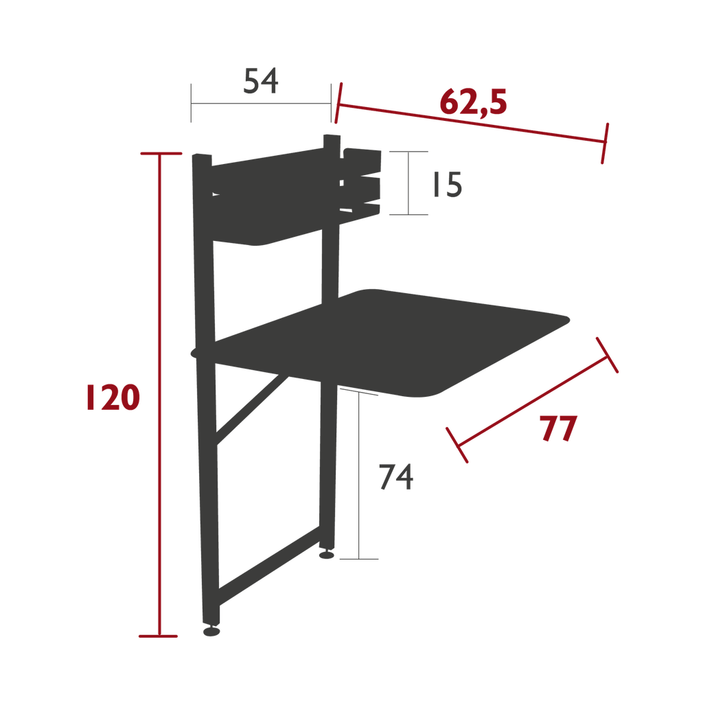Table balcon 57x77 cm pliante