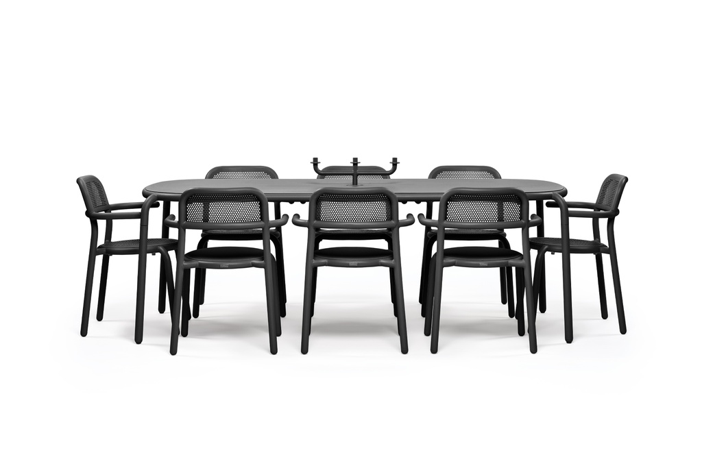Toni Tablo + 6 fauteuils anthracite
