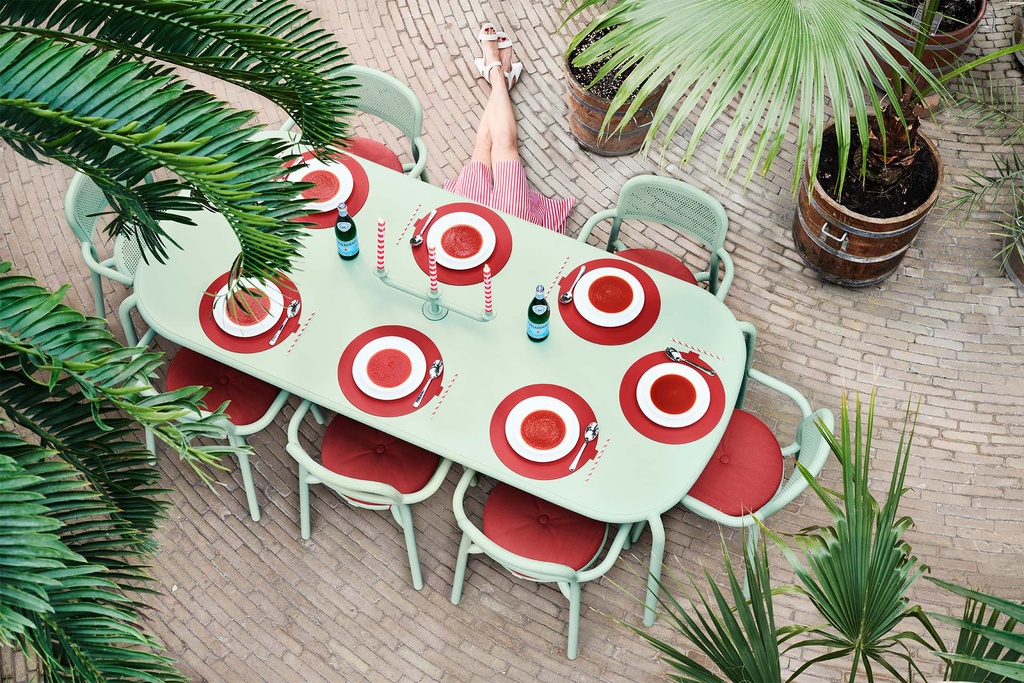 Toni Tablo + 6 fauteuils mist green