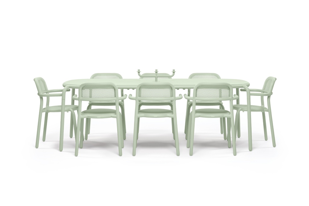 Toni Tablo + 6 fauteuils mist green