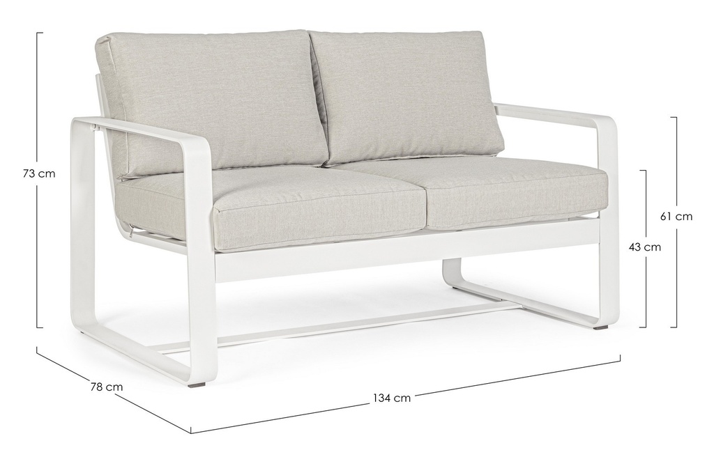 Ensemble Merrigan blanc 2x1 place, 1x2 places, 1 table basse 