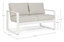 Ensemble Merrigan blanc 2x1 place, 1x2 places, 1 table basse 