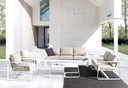 Ensemble Merrigan blanc 2x1 place, 1x2 places, 1 table basse 