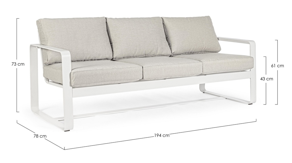Ensemble Merrigan blanc 2x1 place, 1x3 places, 1 table basse  