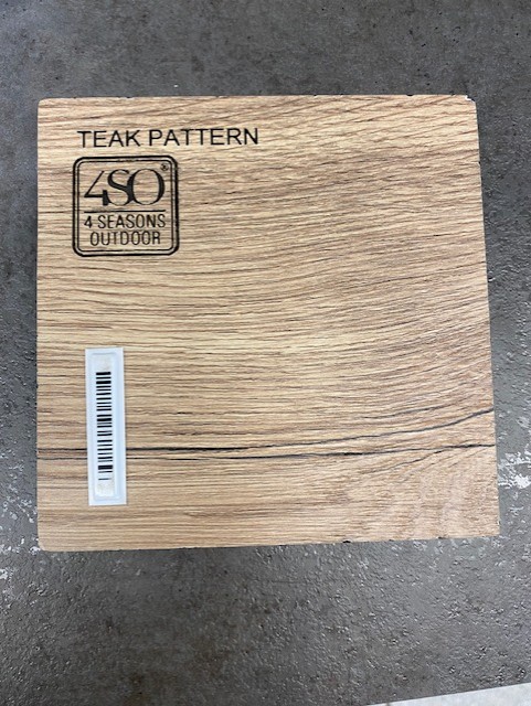 Table en HPL 220x95 cm imitation teck