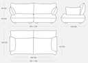 Sumo Sofa Medium velvet reycled Almond 
