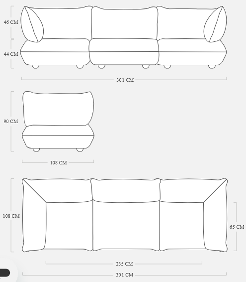 Sumo Sofa Grand velvet reycled Almond  