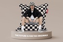 Pouf original slim teddy chess black/écru
