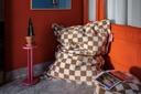 Pouf original slim teddy chess black/écru