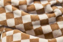 Pouf original slim teddy chess almond/crème