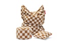 Pouf Point Teddy chess (tissu peluche)