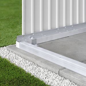 Abri Highline H2 double porte  coloris gris quartz + cadre de sol+ plancher+ descente d'eau de pluie