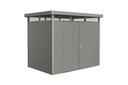 Abri Highline H2 double porte  coloris gris quartz + cadre de sol+ plancher+ descente d'eau de pluie