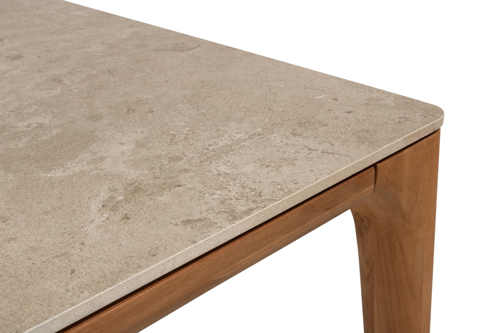 Table en céramique et teck 240x100 cm
