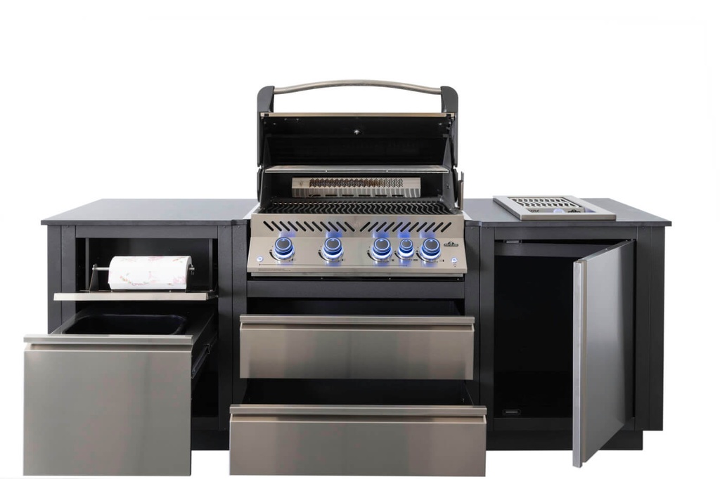 Cuisine extérieur de LUXE Oasis 105 avec grill encastré PRO 500 