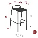 Tabouret de bar LUXEMBOURG