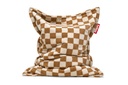 Pouf original slim teddy chess almond/crème