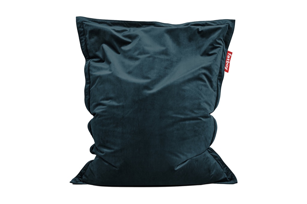 Pouf original slim velvet recycled petrol