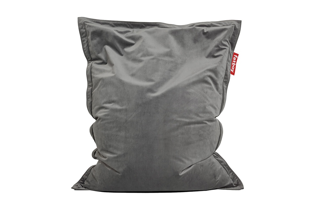 Pouf original slim velvet recycled taupe