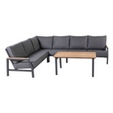 Ensemble Ravena 2,5 places gauche et droit + centre + angle + table mi haute en teck