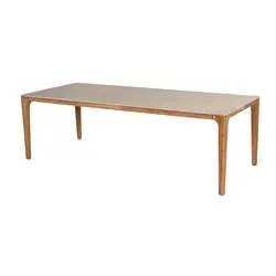 Table en céramique et teck 240x100 cm (Céramique)