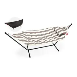 Hamac Superb Deluxe stripe cacao avec coussin et housse de protection    