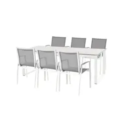 Table en céramique et aluminium + 6 fauteuils alu (stock limité!) 