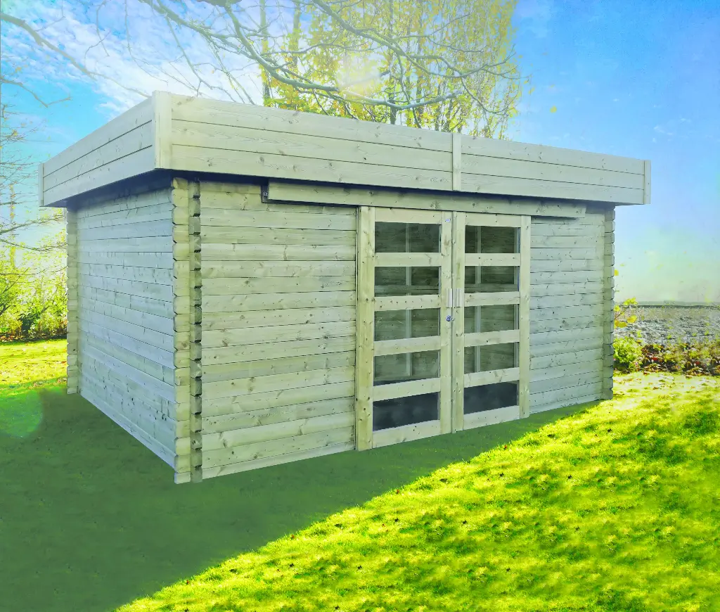 Abri de jardin VIBORG traité S8994-1 420x330 cm