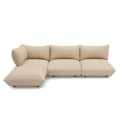 Sumo Corner Sofa en velours côtelé beige
