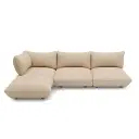 Sumo Corner Sofa en velours côtelé beige