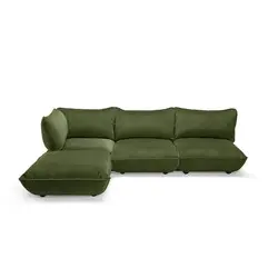 Sumo Corner Sofa velvet reycled vert