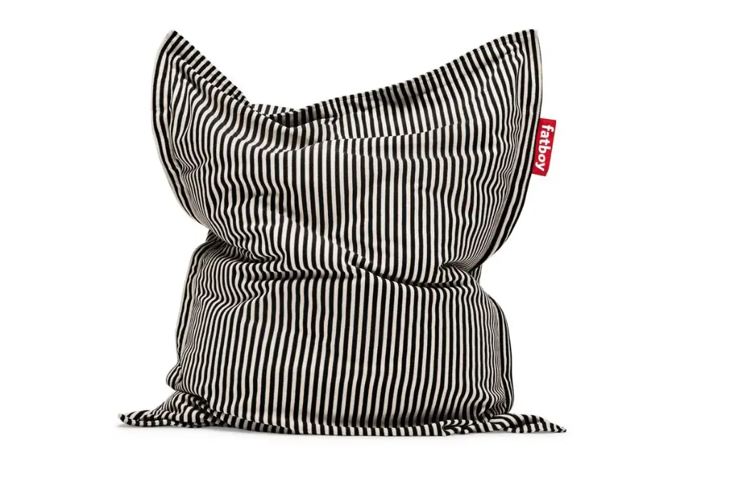 Pouf original slim terry black/crème