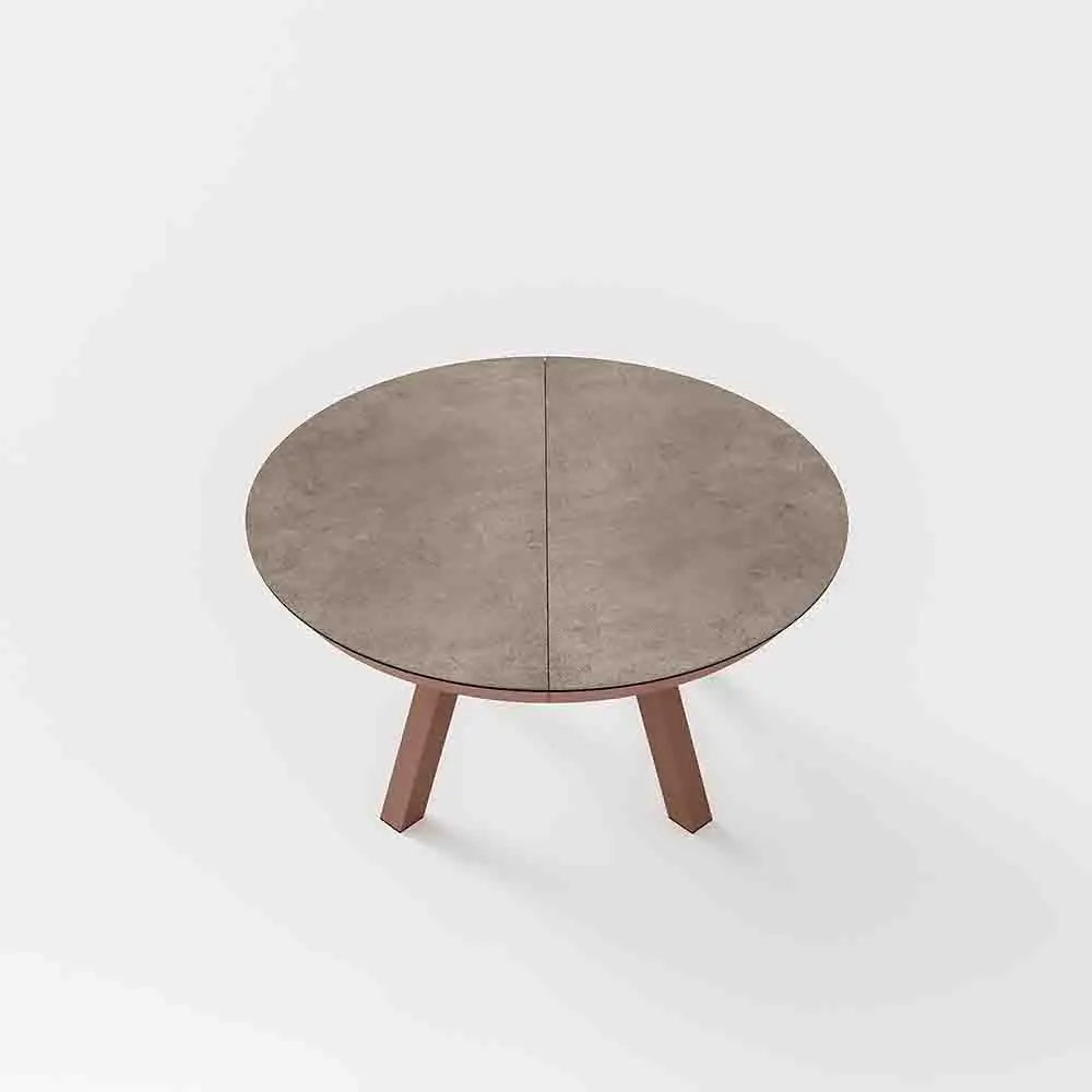 Table ronde extensible Elsa en céramique 125-165x125 cm
