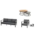 Ensemble Ginger 3 places + 2 fauteuil 1 place + 1 set de 2 tables basses