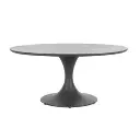 Table ronde aluminium et pierre frittée 120 cm 