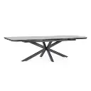 Table extensible aluminium et pierre frittée 200-260x100 cm