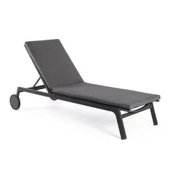 Lit de soleil aluminium et textilène avec coussin