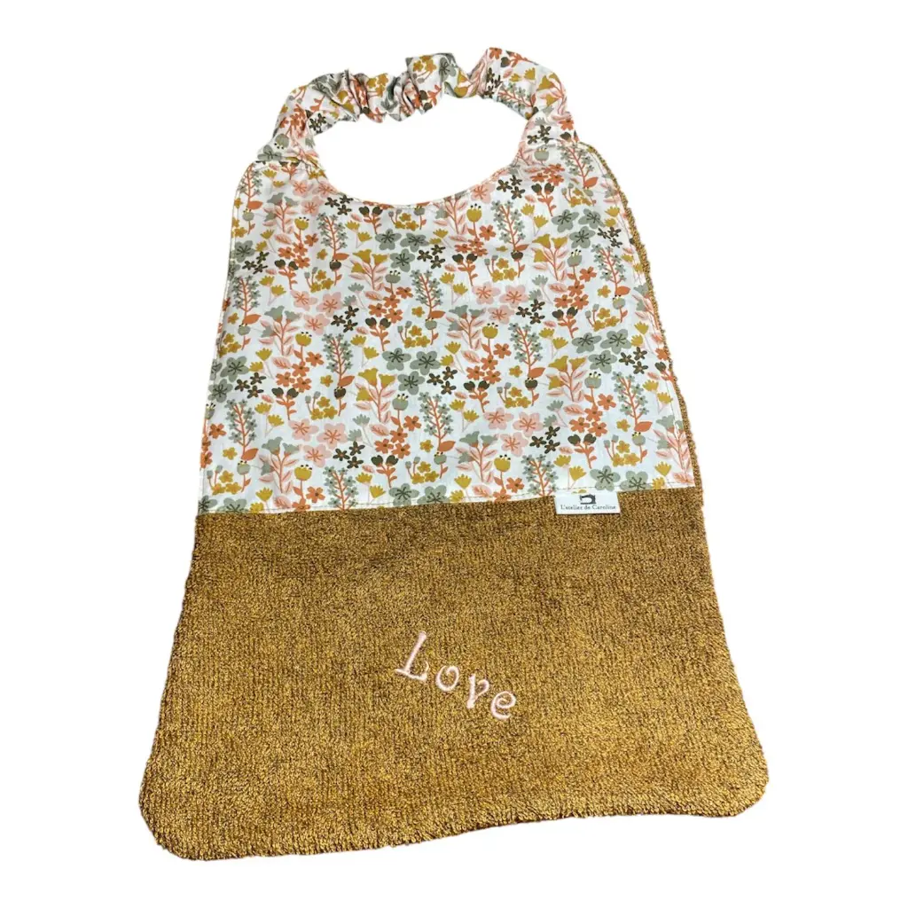 Bavoir avec élastique avec broderie