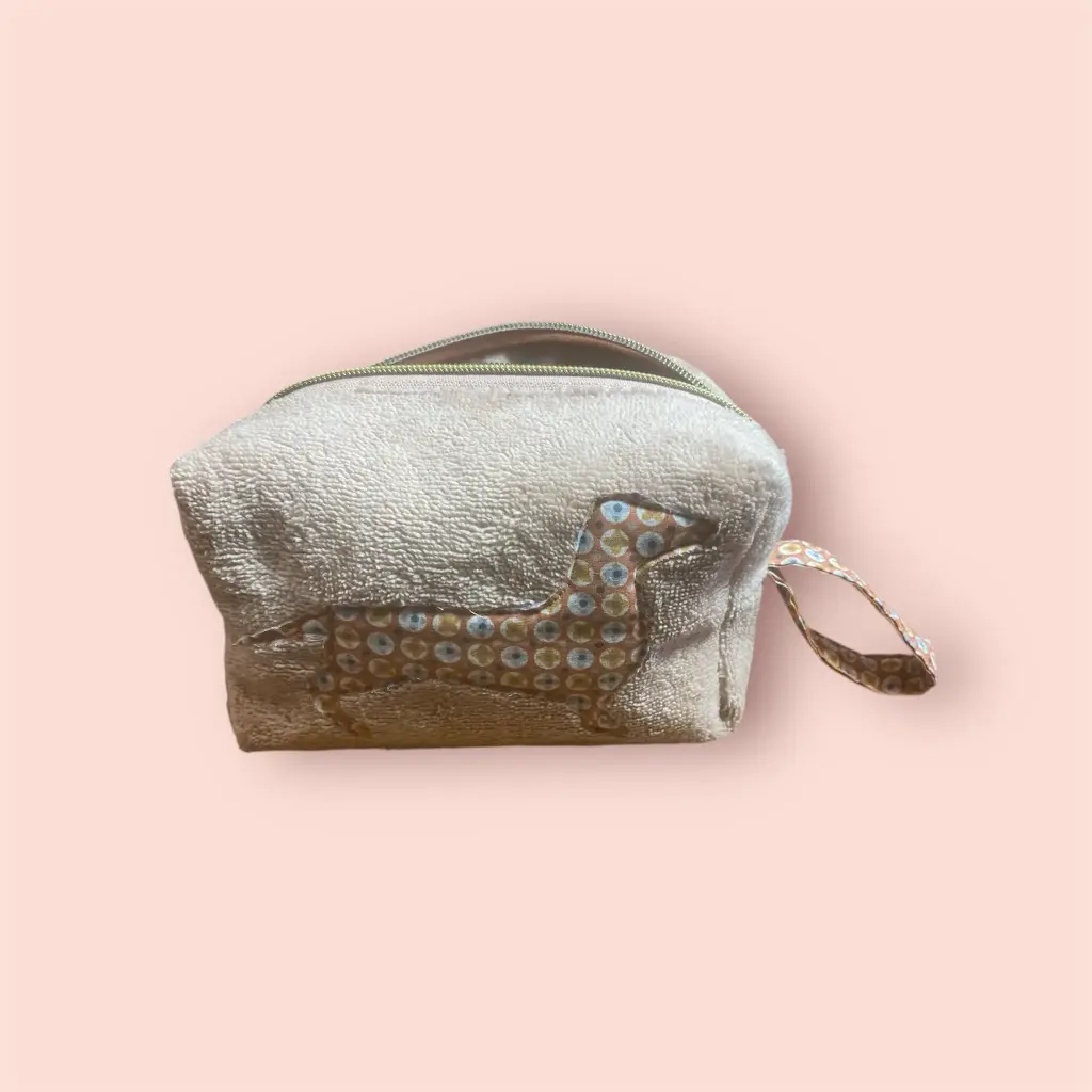 Trousse en éponge bambou teckel 