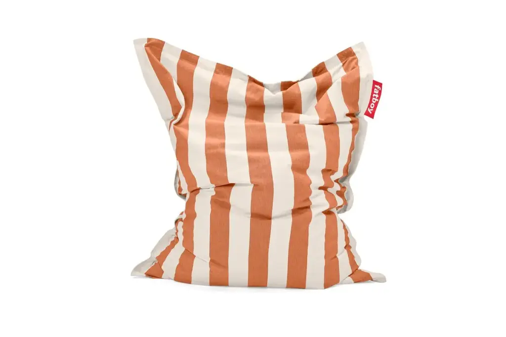 Pouf Original Outdoor stripe orange/crème
