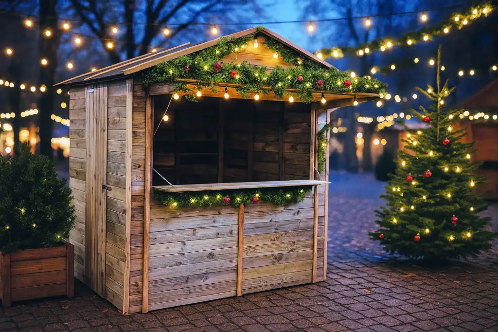 Chalet pour marché de Noël S8722-1 traité 200x150 cm 