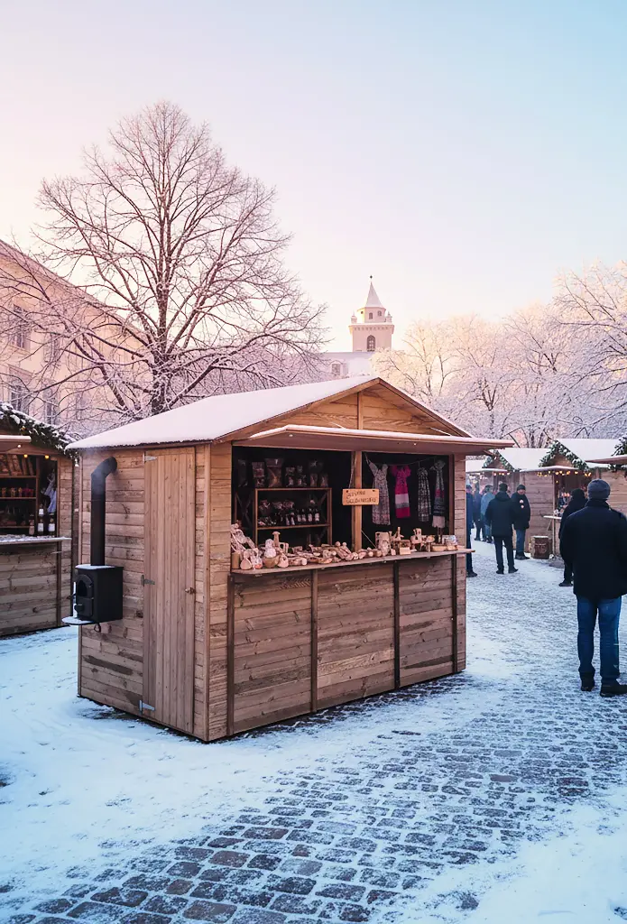 Chalet pour marché de Noël S8723-1 traité 250x180 cm  