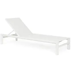 Lit de soleil aluminium et textilène white Bizzotto (sur commande)