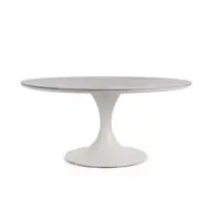 Table ronde aluminium et pierre frittée 158 cm    (Aluminium)