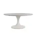 Table ronde aluminium et pierre frittée 158 cm   