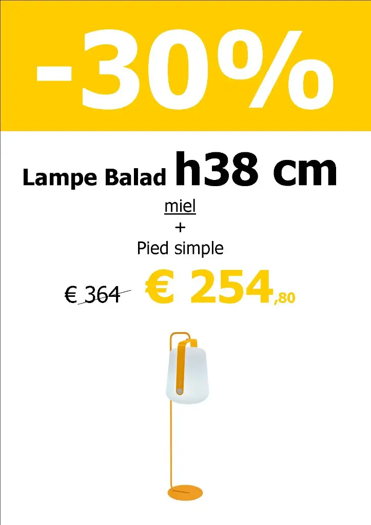 Pied simple + balad H38 cm miel