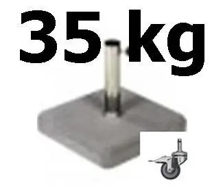 Pied de parasol 35 kg roulettes (Inox)