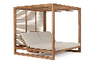 Lit de soleil double en teck