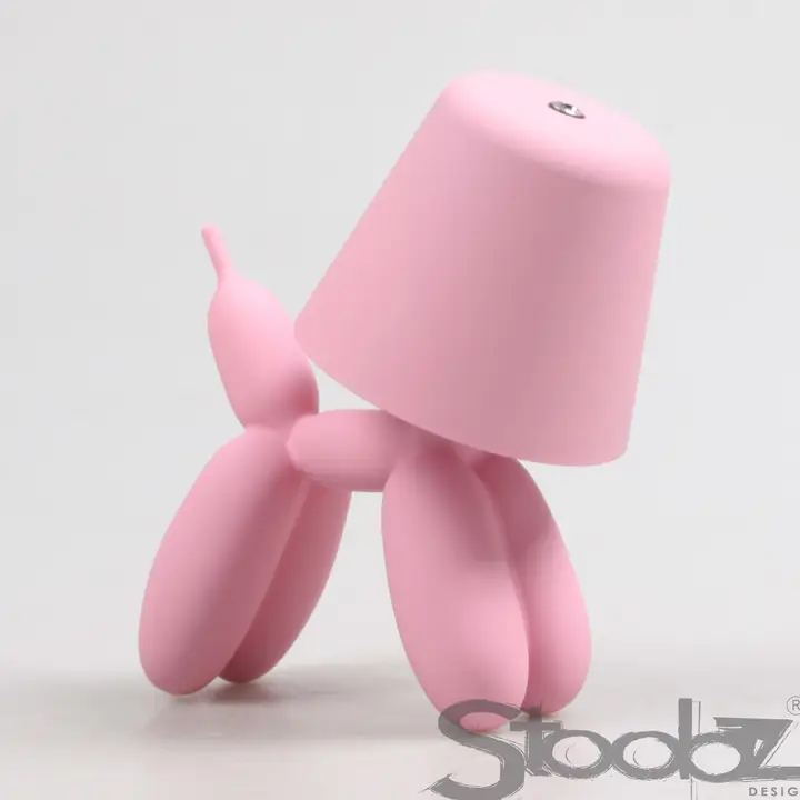 LAMPE DE TABLE CHIEN ROSE