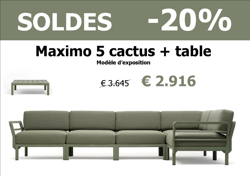 Ensemble Maximo 5 Cactus/timo sunbrella+ table basse (modèle d'expo)